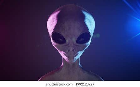 Spooky Aliens Face On Black Background Stock Illustration 1992128927 ...