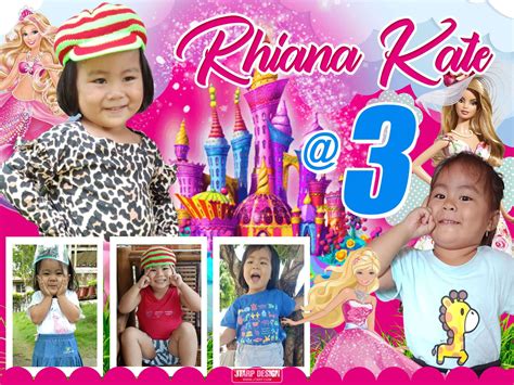 3x4 RHIANA KATE @ 3 Barbie Theme Birthday Tarp Design