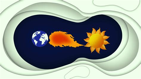 global warming, Solar wind concept from sun to earth, solar wind. Earth ...