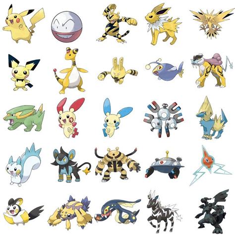 many different types of pikachu and other pokemon type characters are shown in this image