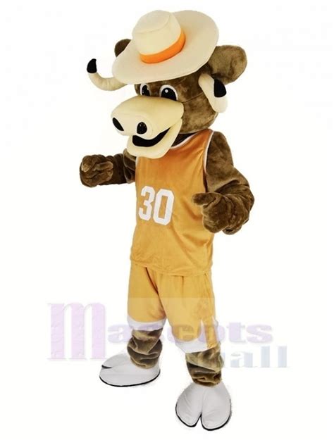 Texas Longhorns Sport Bull with Brown Coat Mascot Costume Animal