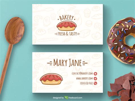 Bakery business card template by Freebcard.com on Dribbble