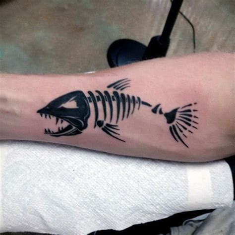 50 Fish Skeleton Tattoo Designs For Men - X-Ray Ink Ideas