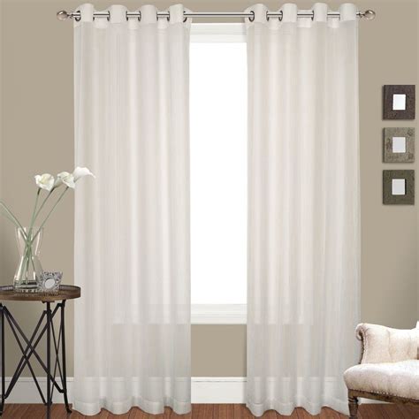 Set 2 Sheer Natural Window Curtains Panels Drapes Pair 63 84 95 108 ...