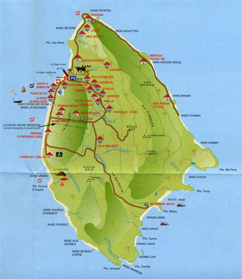 La Digue tourist Map - seychelles • mappery