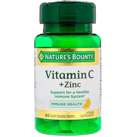 Nature's Bounty, Vitamin C + Zinc, Natural Citrus Flavor, 60 Quick Dissolve Tablets | By iHerb