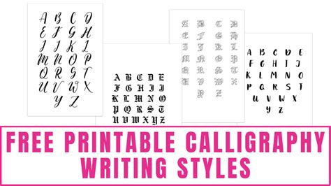 Free Printable Calligraphy Writing Styles - Freebie Finding Mom ...