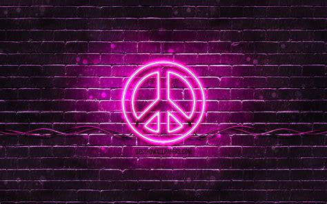 Peace purple sign purple brickwall, Peace symbol, creative, Peace neon sign, HD wallpaper | Peakpx