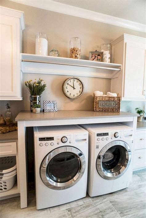 43 Small Farmhouse Laundry Room Ideas Look Bigger | HomeMydesign