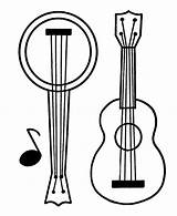 Musical Instruments Coloring Page sketch template