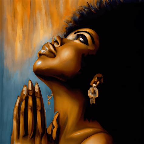 Beautiful Black Woman Praying · Creative Fabrica