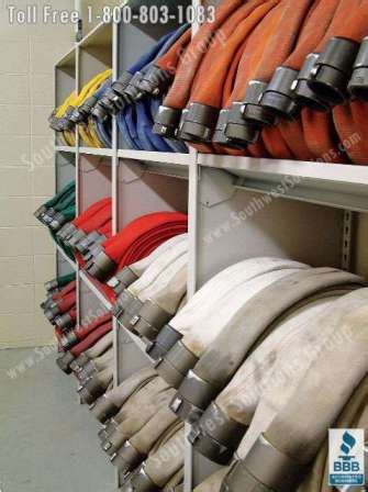 Firehose Shelving | Fire Hose Storage Racks | Fire Station Millwork Cabinets - High Density ...