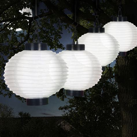 Pure Garden Outdoor Solar Chinese Lanterns, LED, Set of 4 - Walmart.com