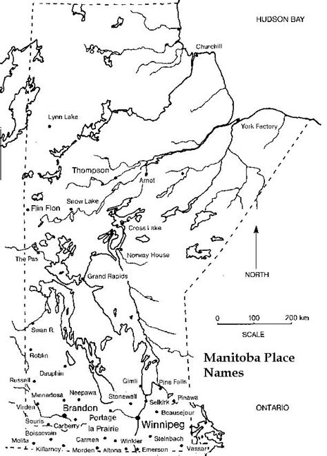 Manitoba Printable Map