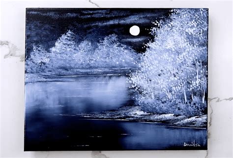 BLACK AND WHITE LANDSCAPE PAINTING - UrArtStudio