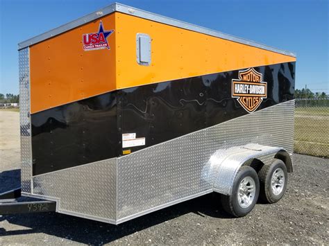 7x12 Harley Davidson Motorcycle Trailer. (ad 775) - USA Cargo Trailer