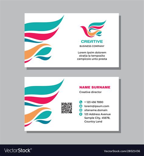 Business visit card template with logo - concept Vector Image