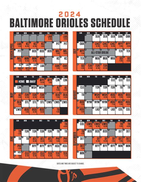 Baltimore Orioles Printable Schedule 2024 - Viva Alverta