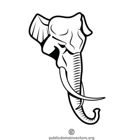 Elephant trunk silhouette | Public domain vectors