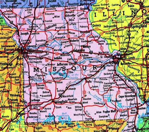 Highways map of Missouri state | Missouri state | USA | Maps of the USA ...