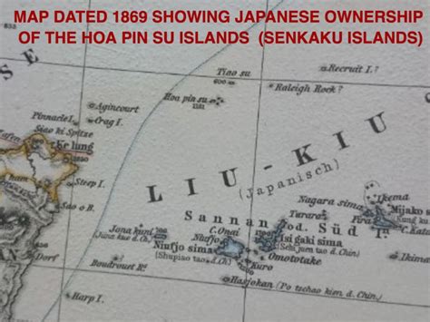 Japan's Senkaku Islands. A genuine 1869 map detail showing Japan's ...