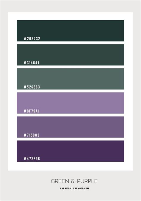 the color scheme for green and purple