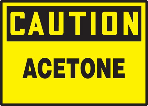 Acetone OSHA Caution Safety Label LCHL601