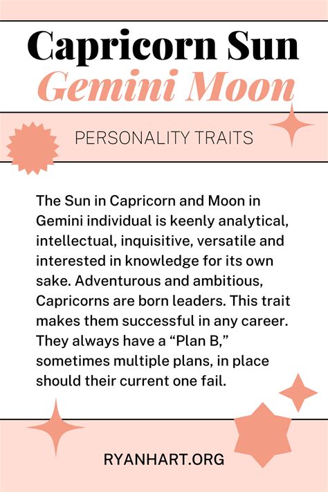 Capricorn Sun Gemini Moon Personality Traits | Ryan Hart