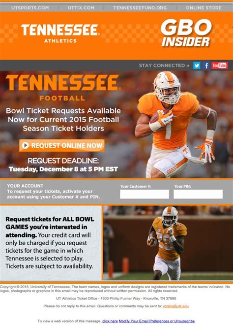 Tennessee - Requests for bowl game tickets to season ticket holders ...