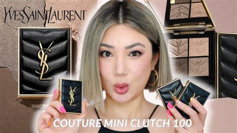 粉质天花板 YSL 2023新款皮革眼影 100号/ YSL Couture Mini Clutch Eyeshadow Palette Swatches + review - YouTube