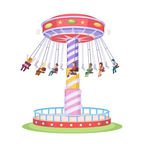 Carousel Swing Ride Theme Park Cartoon illustration Vector 38333915 Vector Art at Vecteezy