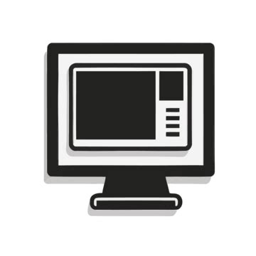 Computer Monitor Icon Vector, A Simplistic Black Icon Of Configuring On ...