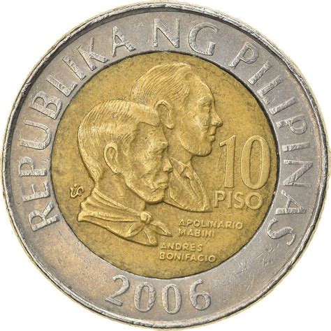 Philippines 10 Piso Apolinario Mabini Coin KM278 2000 - 2017 | eBay