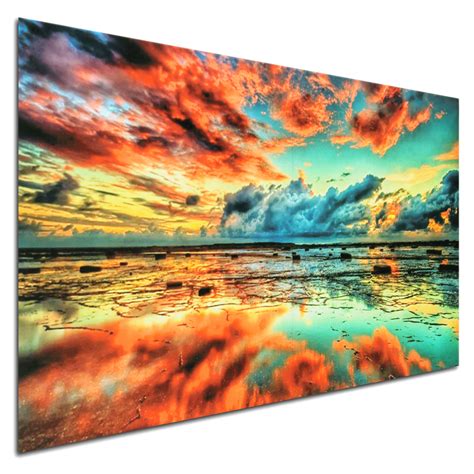 Abstract Trippy Sunset Sea Beach Art Cloth Poster Home Wall Decor ...