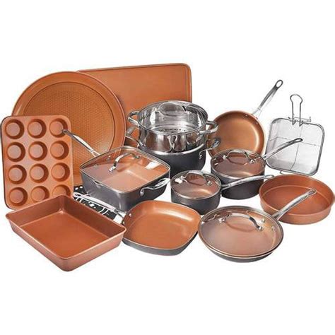 Gotham Steel - 20-Piece Cookware Set - Copper/Black - Walmart.com - Walmart.com