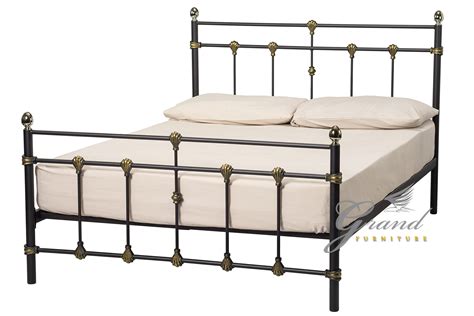 Houston Black Metal Bed Frame 4FT6 Double 5FT King Size Victorian Style Bedstead (5FT King Size ...
