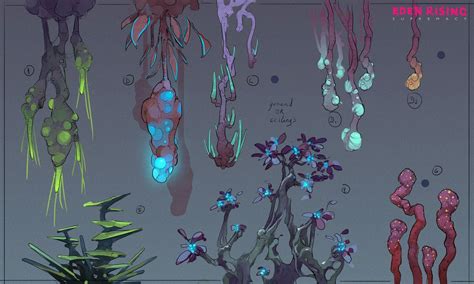 ArtStation - Eden Rising // Cave plants, Jean-Guilhem Barguès | Game concept art, Alien concept ...