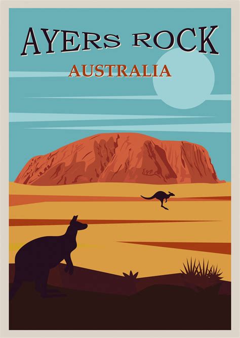 Australia, Uluru Travel Poster Free Stock Photo - Public Domain Pictures