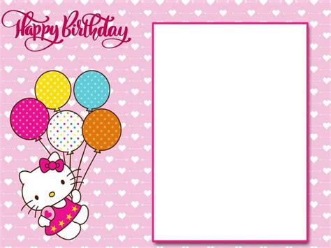 Happy Birthday frame PNG | Happy birthday frame, Hello kitty birthday invitations, Hello kitty ...