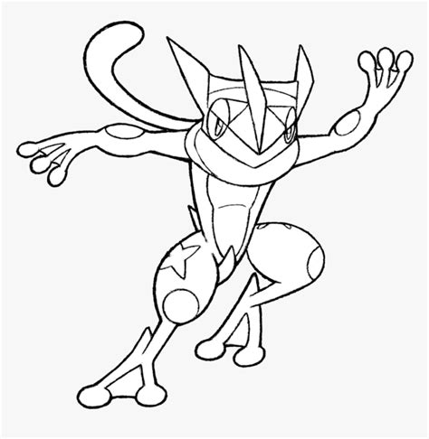 Greninja Pokemon Coloring Page - Pokemon Greninja Para Colorear, HD Png ...