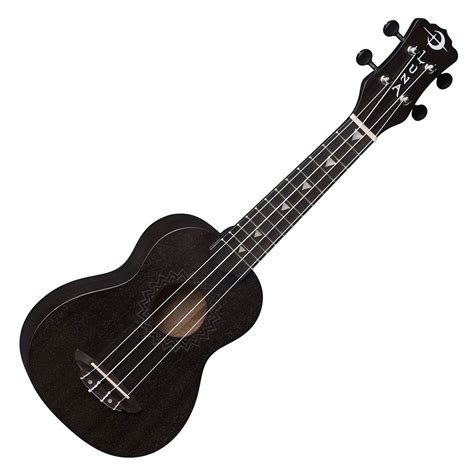 Luna Vintage Soprano Ukulele, Black Satin at Gear4music.com