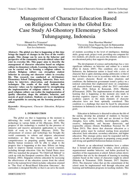 Management of Character Education Based on Religious Culture in the ...