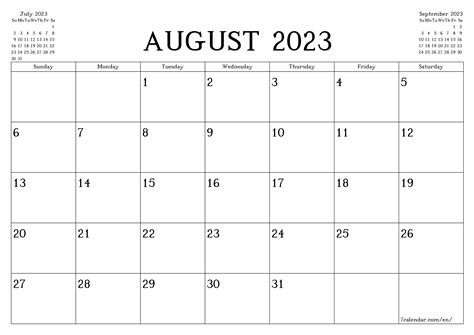 Printable August 2023 Calendar - Printable Form, Templates and Letter