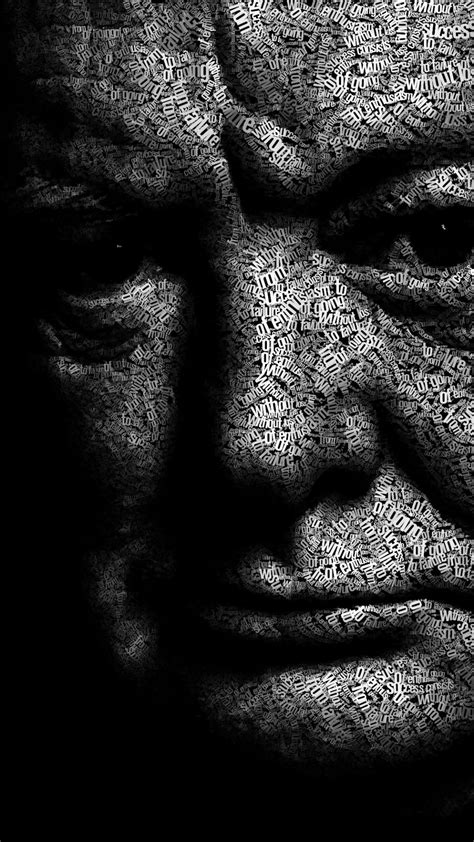 Download Winston Churchill Typographic Portrait HD wallpaper for One ...