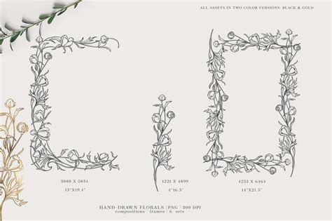 Hand-Drawn Floral Wedding Sets By Patishop Art | TheHungryJPEG