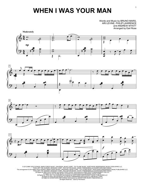 When I Was Your Man | Sheet Music Direct