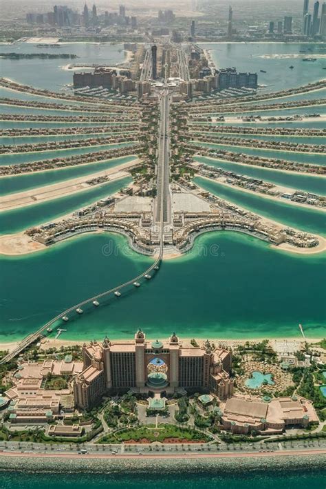 Aerial View of Artificial Palm Island in Dubai. Stock Photo - Image of modern, creek: 118156122