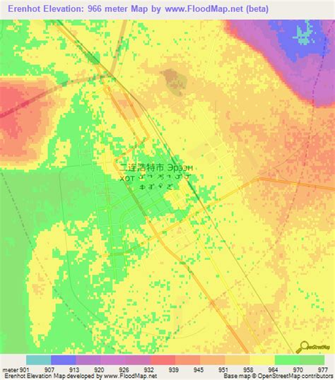 Elevation of Erenhot,China Elevation Map, Topography, Contour