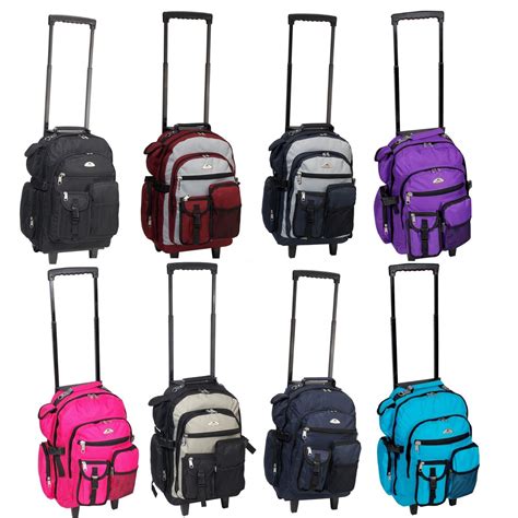 Everest Deluxe Wheel Backpack Rolling 18" Carry on Travel Luggage ...