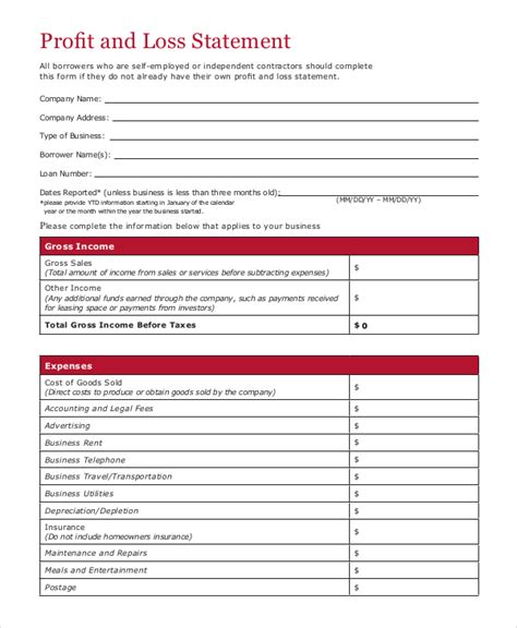 FREE 14+ Sample Profit and Loss Statement Templates in PDF | Excel | MS ...